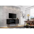 Meuble TV Manhattan Comfort Liberty Mid-Century Modern 2 étagères et 1 porte pour téléviseurs jusqu'à 46 pouces