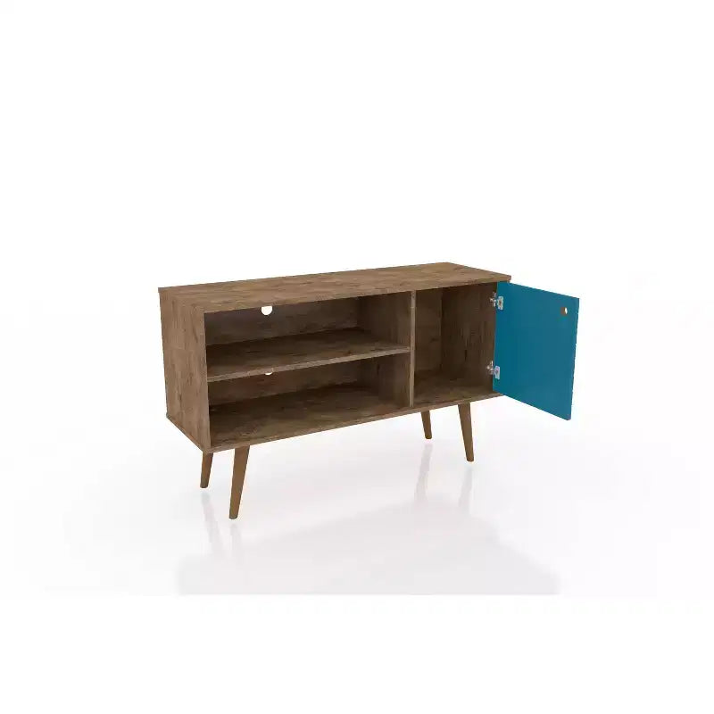 Meuble TV Manhattan Comfort Liberty Mid-Century Modern 2 étagères et 1 porte pour téléviseurs jusqu'à 46 pouces