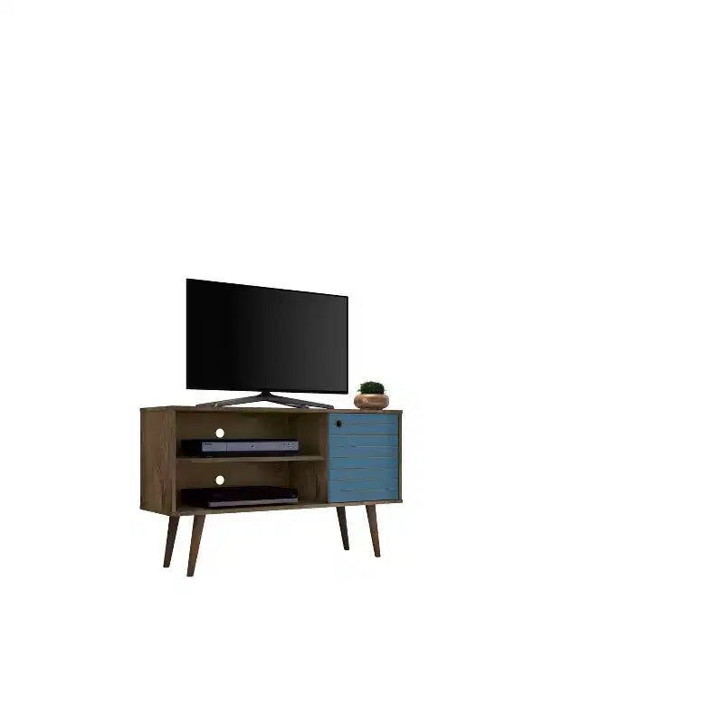 Meuble TV Manhattan Comfort Liberty Mid-Century Modern 2 étagères et 1 porte pour téléviseurs jusqu'à 46 pouces