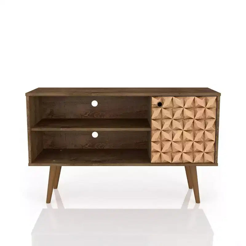 Meuble TV Manhattan Comfort Liberty Mid-Century Modern 2 étagères et 1 porte pour téléviseurs jusqu'à 46 pouces
