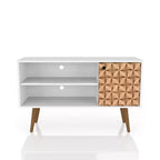 Meuble TV Manhattan Comfort Liberty Mid-Century Modern 2 étagères et 1 porte pour téléviseurs jusqu'à 46 pouces