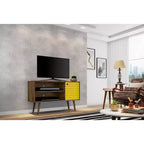 Meuble TV Manhattan Comfort Liberty Mid-Century Modern 2 étagères et 1 porte pour téléviseurs jusqu'à 46 pouces