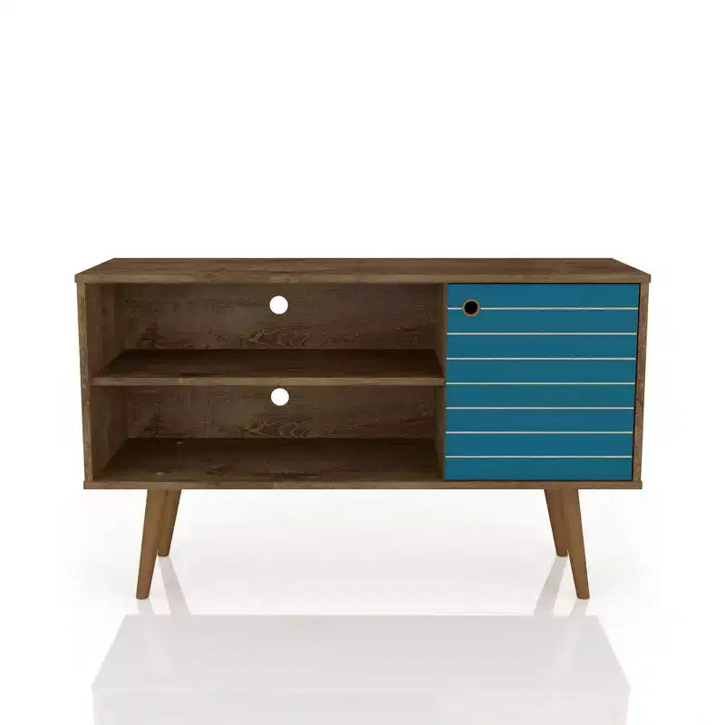 Meuble TV Manhattan Comfort Liberty Mid-Century Modern 2 étagères et 1 porte pour téléviseurs jusqu'à 46 pouces