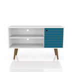 Meuble TV Manhattan Comfort Liberty Mid-Century Modern 2 étagères et 1 porte pour téléviseurs jusqu'à 46 pouces