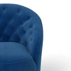 Fauteuil club pivotant à 360 degrés en velours avec dossier capitonné