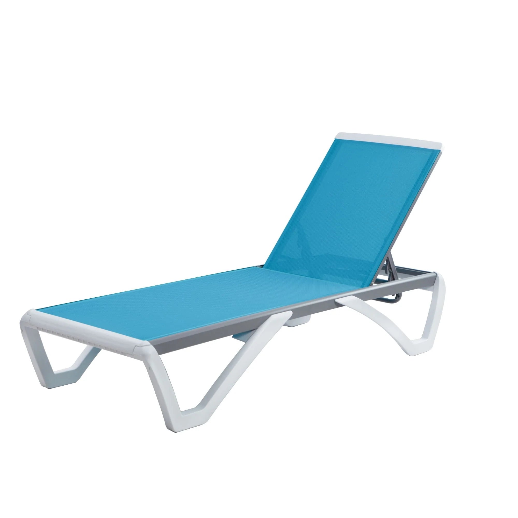 Kozyard Alan Chaise longue de patio inclinable et réglable, entièrement plate, en aluminium et résine de polypropylène