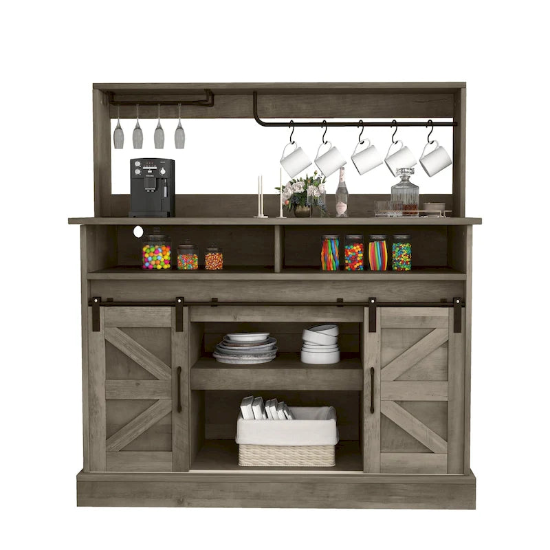 Meuble bas de bar à café Moasis Farmhouse - 38,4 P x 119,9 L x 130,8 H