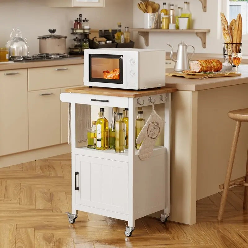 Desserte de cuisine en bois avec tiroirs