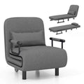 Chaise Longue Pliante Convertible en Lit Canapé avec Dossier Réglable