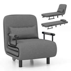 Chaise Longue Pliante Convertible en Lit Canapé avec Dossier Réglable
