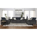 Ensemble canapé, causeuse et fauteuil câlin en velours côtelé à grosses côtes Nason de Roundhill Furniture