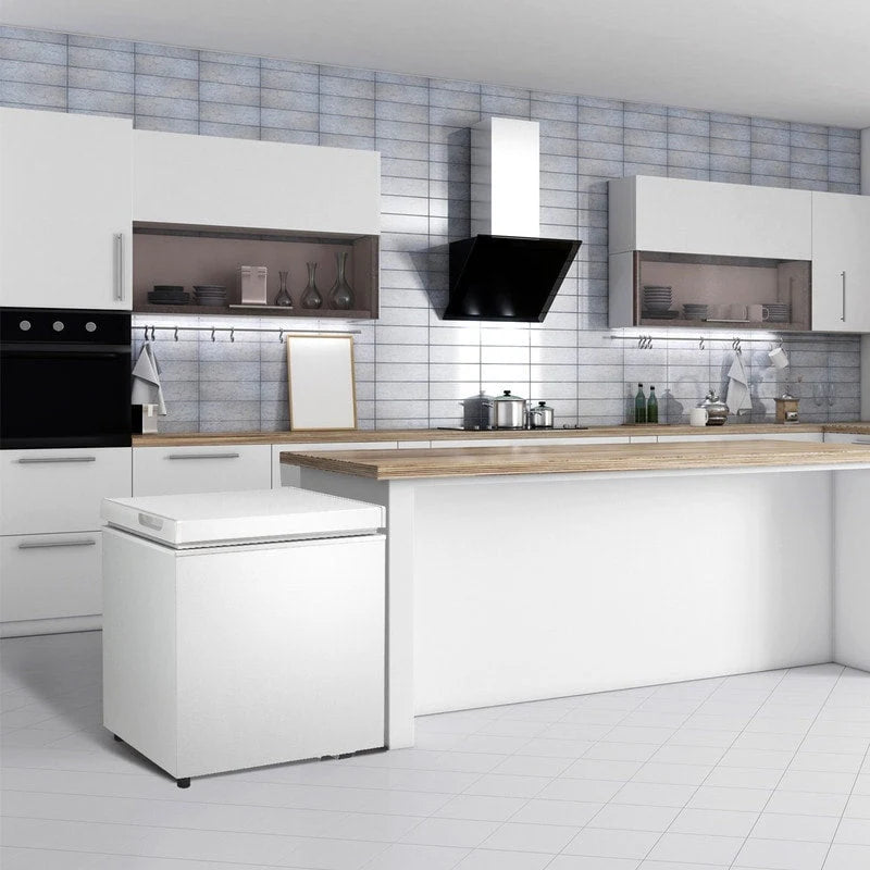 Congélateur coffre de 51 L avec panier amovible, drain inférieur, thermostat à 7 niveaux, conception autonome pour la maison et l'appartement