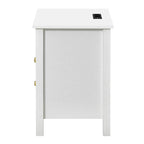 Tables de chevet (lot de 2) avec station de charge, table d'appoint avec 2 tiroirs, ports USB et prises, pour chambre à coucher