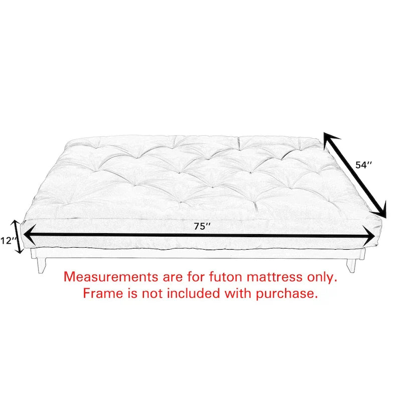 Matelas de futon TruPedic gris granit de 12 pouces