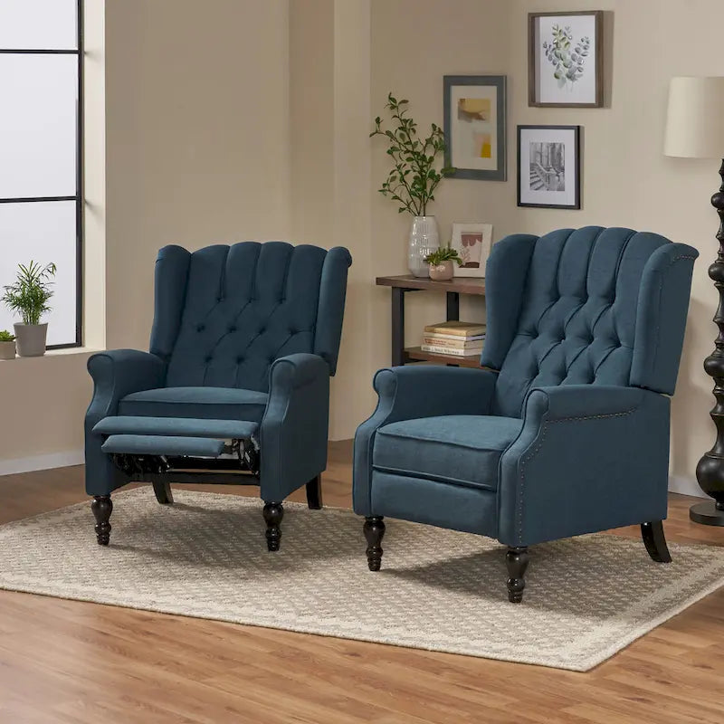 Fauteuils inclinables en tissu touffeté Walter (lot de 2) par Christopher Knight Home