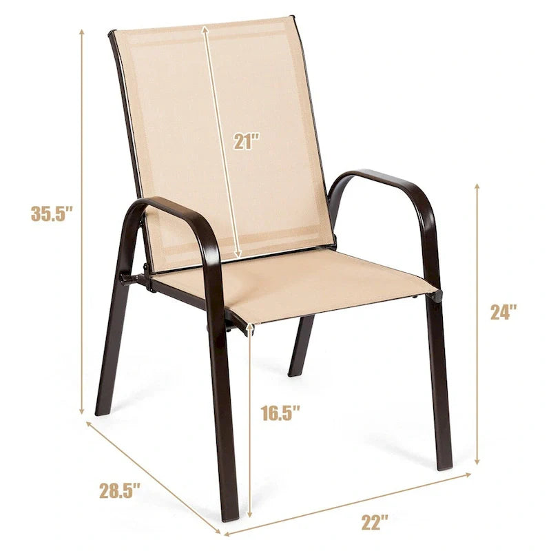 Costway Lot de 4 chaises de jardin et de terrasse avec accoudoirs – Voir détails