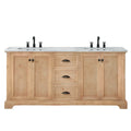 Meuble sous-vasque Hervas avec plateau en marbre naturel, sans miroir