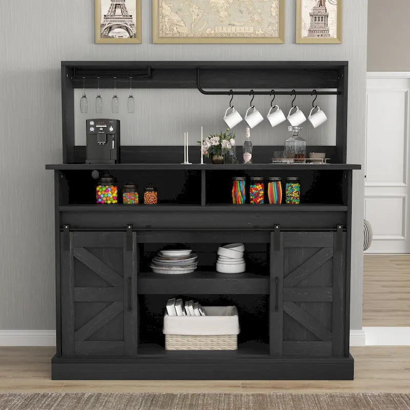 Meuble bas de bar à café Moasis Farmhouse - 38,4 P x 119,9 L x 130,8 H