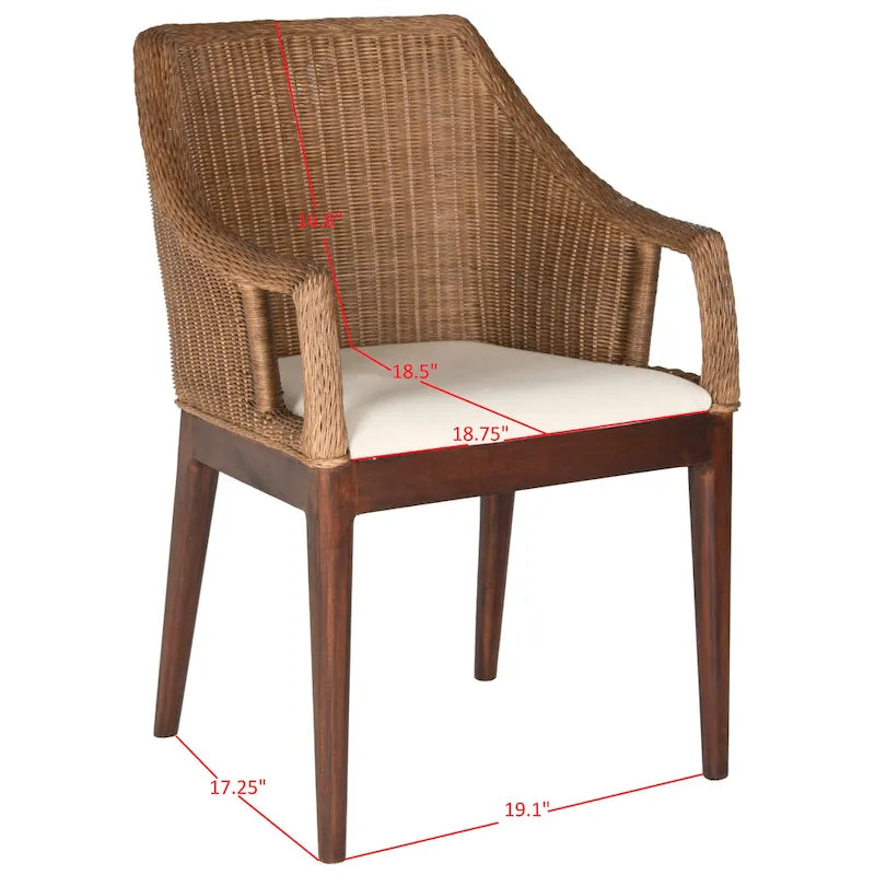 SAFAVIEH Duyen Chaise de salle à manger multicolore/marron - 23 x 23,3 x 34 - 23Lx23Px34H