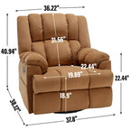 Fauteuil Inclinable Pivotant à Bascule Lazy Boy, Grand Fauteuil Inclinable Manuel Rembourré avec Accoudoirs et Dossier Capitonnés