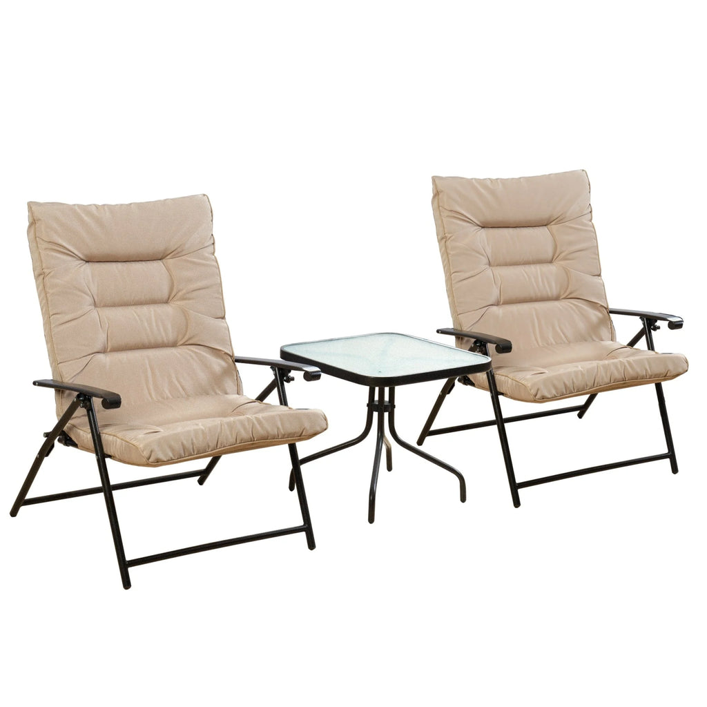 Kozyard Elsa, ensemble de bistrot pliant rembourré, 3 pièces, pour extérieur