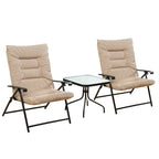 Kozyard Elsa, ensemble de bistrot pliant rembourré, 3 pièces, pour extérieur