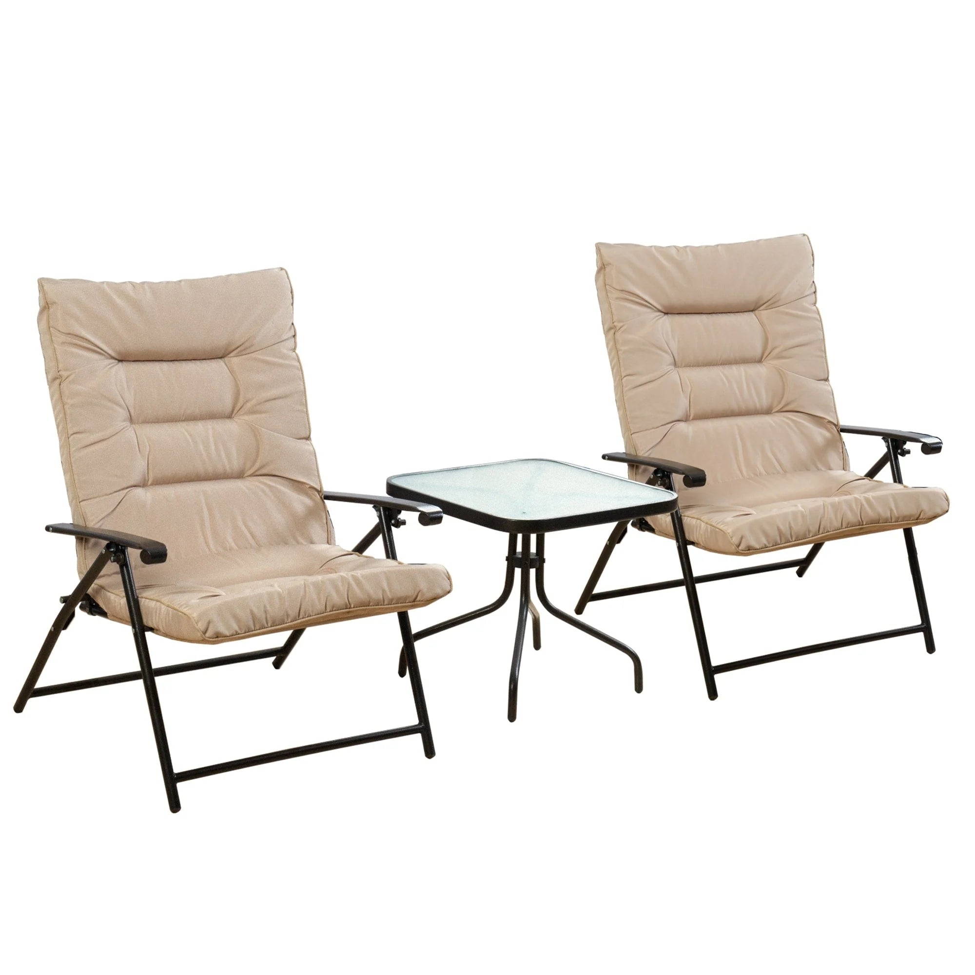 Kozyard Elsa, ensemble de bistrot pliant rembourré, 3 pièces, pour extérieur