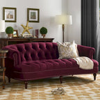 Canapé capitonné chesterfield La Rosa 84 en velours, style moderne du milieu du siècle