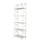 Étagère de Boulanger Pliable Haute à 5 Niveaux en Métal Décoratif pour Intérieur/Extérieur - Or ou Blanc - Roche River Decor