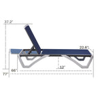 Kozyard Alan Chaise longue de patio inclinable et réglable, entièrement plate, en aluminium et résine de polypropylène