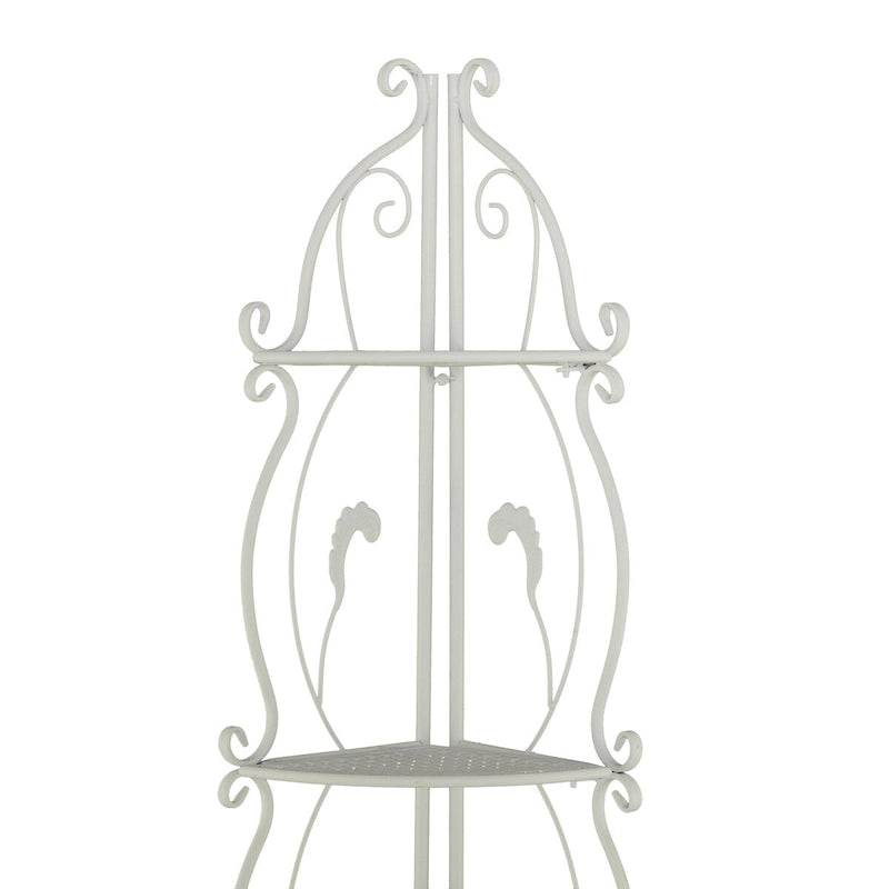 Étagère de Boulanger Pliable Haute à 5 Niveaux en Métal Décoratif pour Intérieur/Extérieur - Or ou Blanc - Roche River Decor