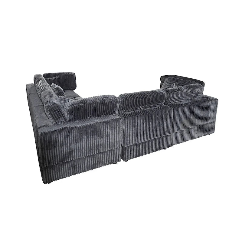 Canapé sectionnel modulaire en velours côtelé 6 pièces surdimensionné en forme de L, combinaison DIY