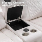 Canapé inclinable électrique avec chargeur sans fil, liseuse, lumière LED pour salon, similicuir, port AC/USB, porte-gobelet, noir