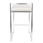 Tabouret de comptoir Silver Orchid Forrest en acier inoxydable empilable et entièrement soudé (lot de 2)