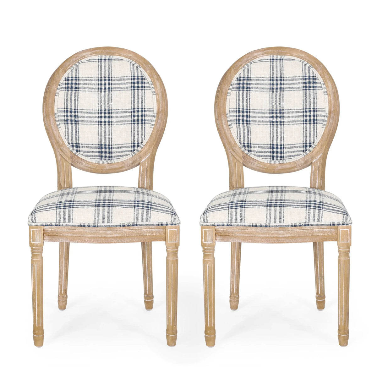 Chaises de salle à manger en tissu de style campagnard français - NH419413