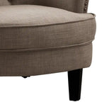 Moser Bay Mignon Fauteuil d'appoint à oreilles capitonné large de 76 cm en velours et lin