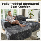 HOOOWOOO Canapé d'angle moderne en peluche avec pouf amovible