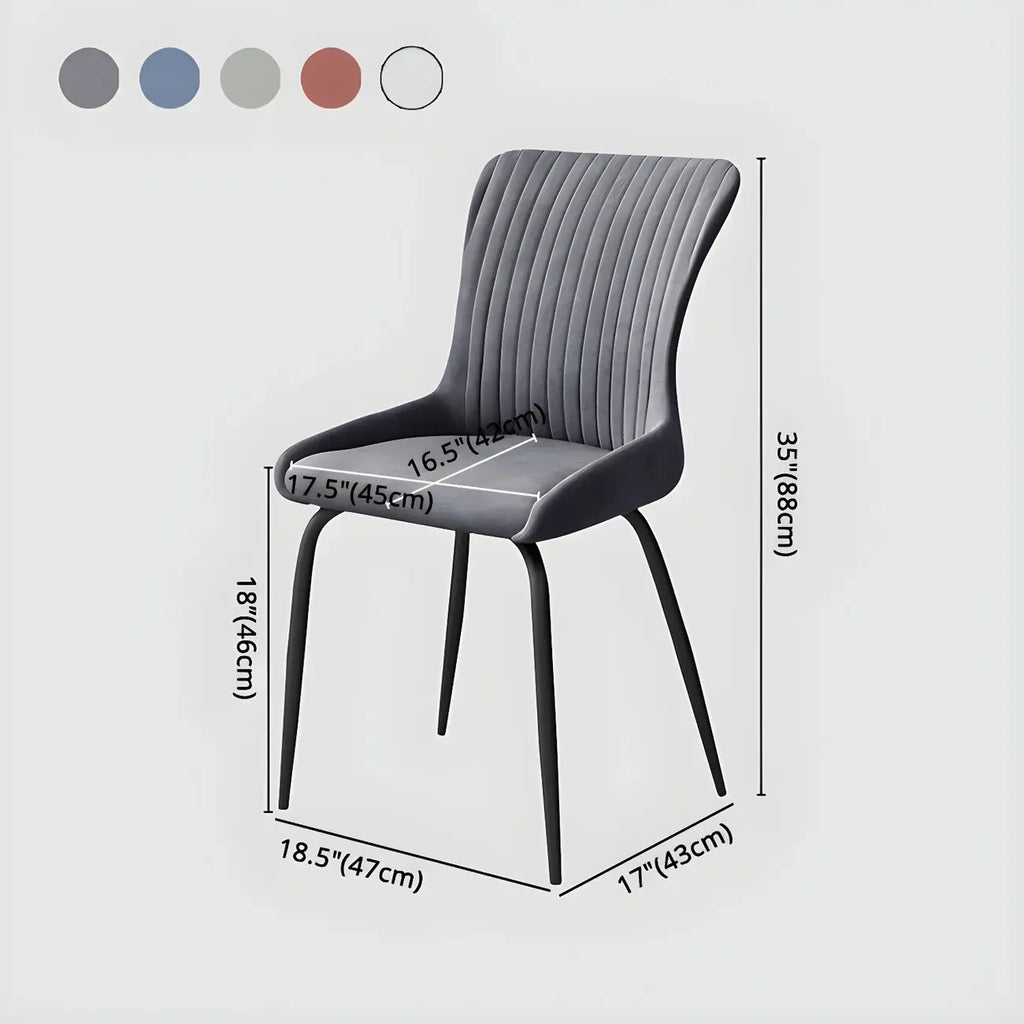 Chaises de salle à manger sans accoudoirs gris foncé industrielles