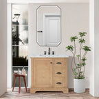 Meuble sous-vasque Hervas avec plateau en marbre naturel, sans miroir