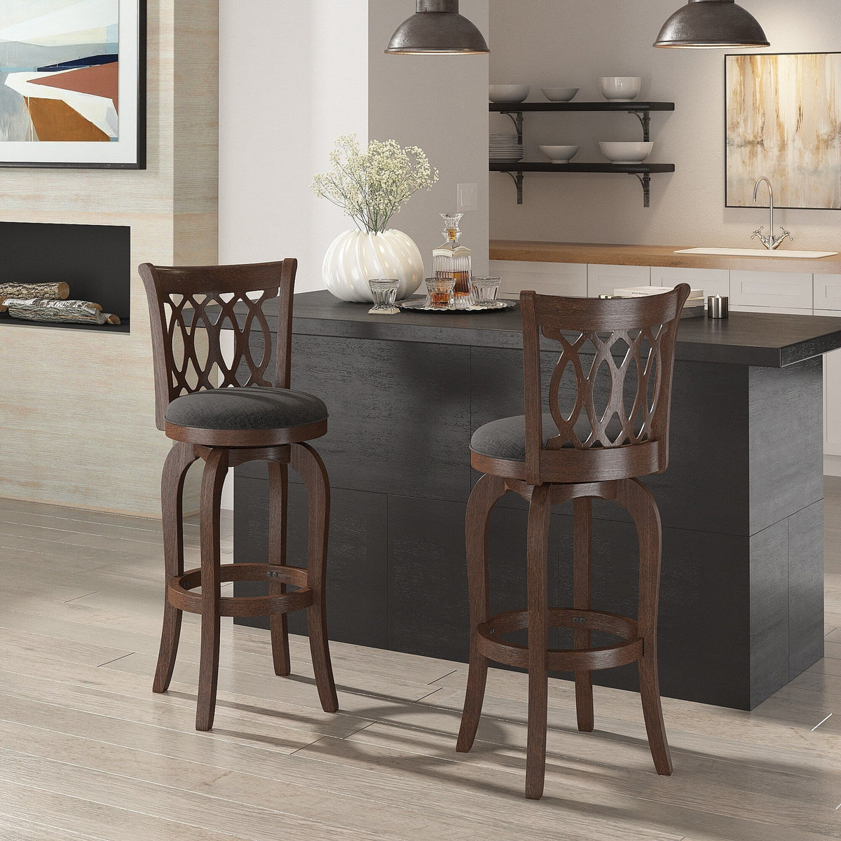 Tabouret de bar pivotant Rovinj Scroll Back