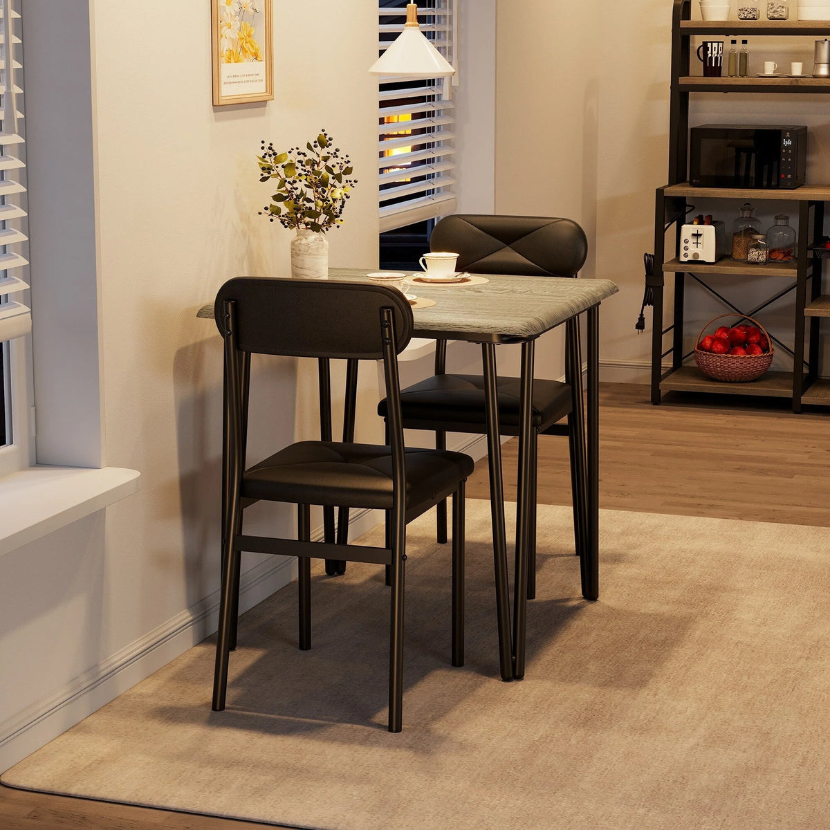 Ensemble table de cuisine et chaises pour salle à manger - 3 pièces