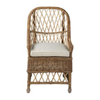 Chaise de salle à manger capitonnée en rotin curviligne Bayside par East at Main - 22x23x39