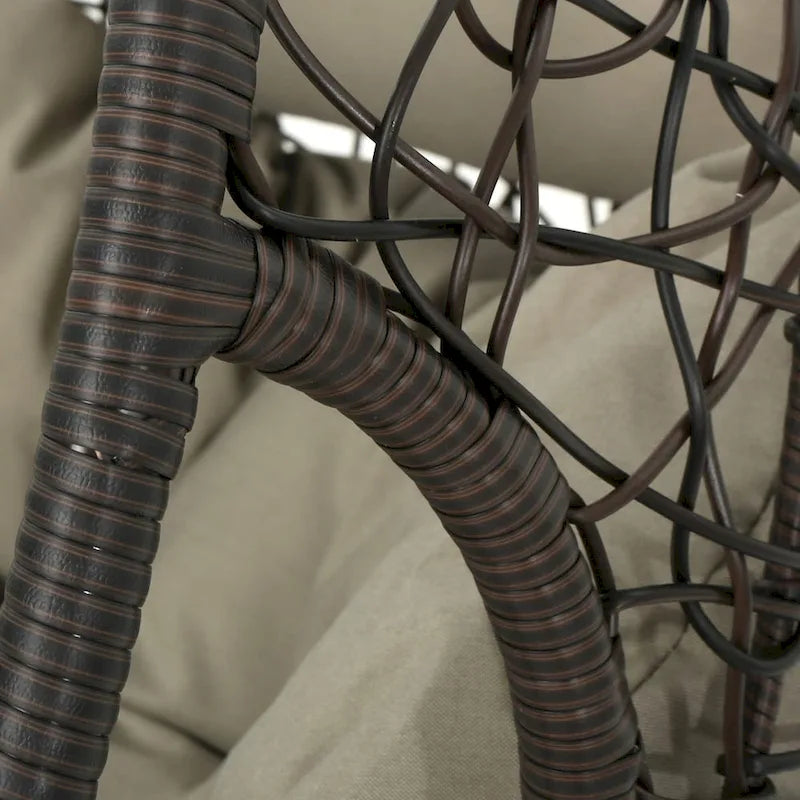 Fauteuil suspendu d'extérieur en osier imperméable avec coussins, siège hamac – Capacité de 136 kg