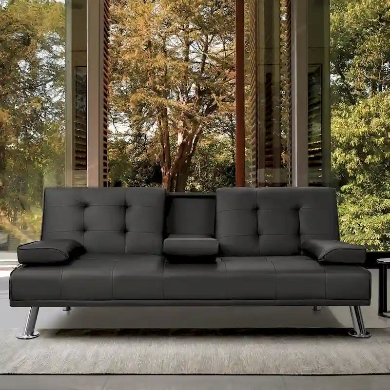 Canapé Futon Convertible Homall avec Porte-gobelets et Oreillers