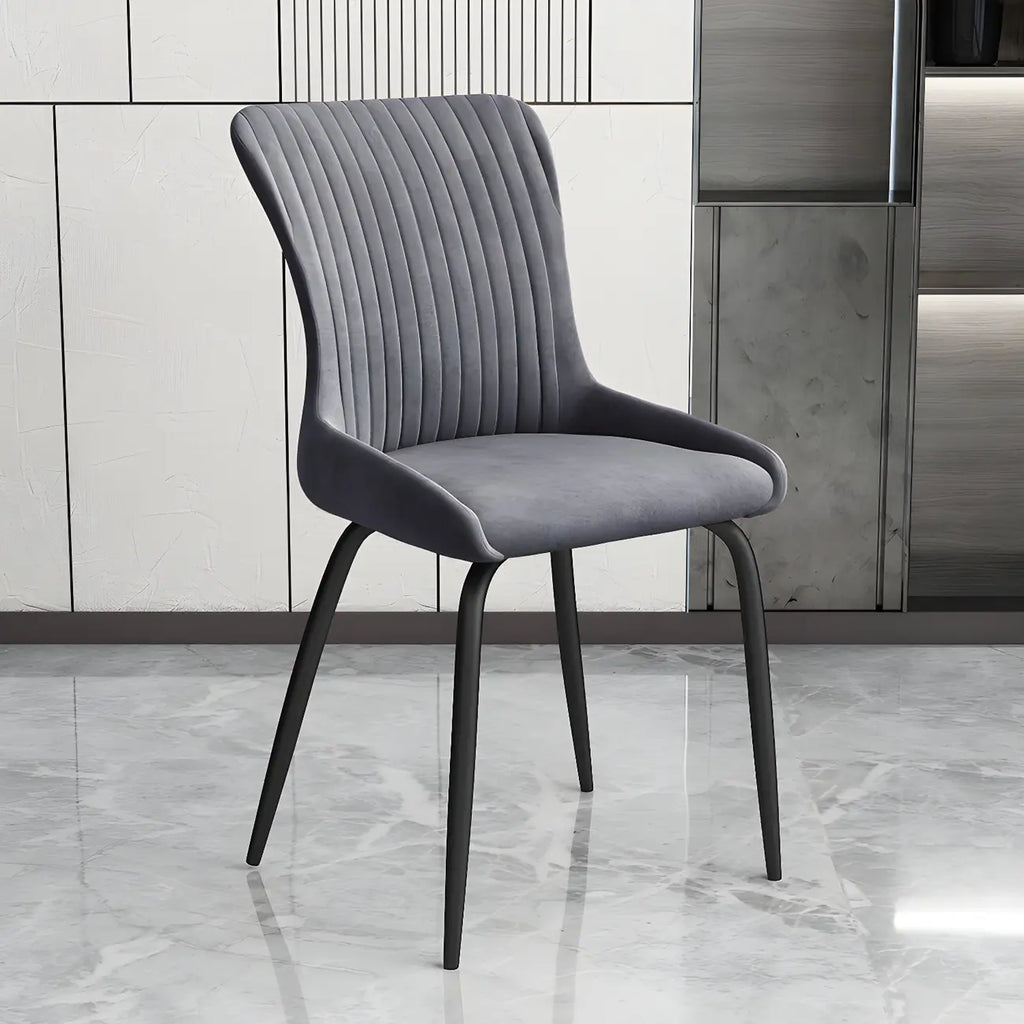 Chaises de salle à manger sans accoudoirs gris foncé industrielles