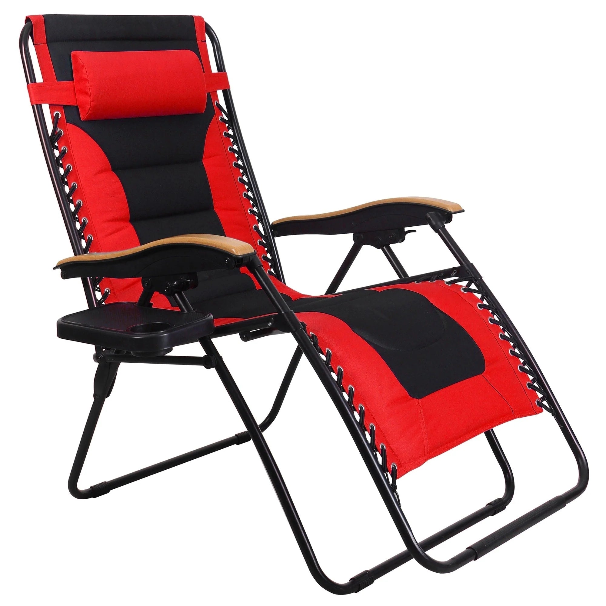 Fauteuil de relaxation zéro gravité XL surdimensionné rembourré avec accoudoirs plus larges et porte-gobelet réglable - N/A