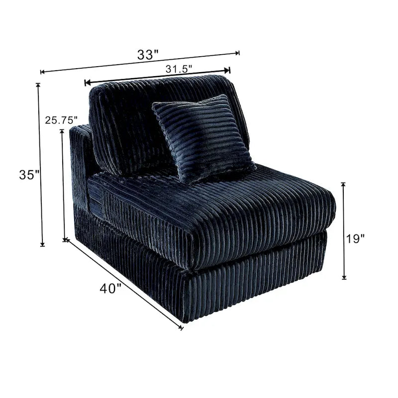 Canapé sectionnel modulaire en velours côtelé 6 pièces surdimensionné en forme de L, combinaison DIY
