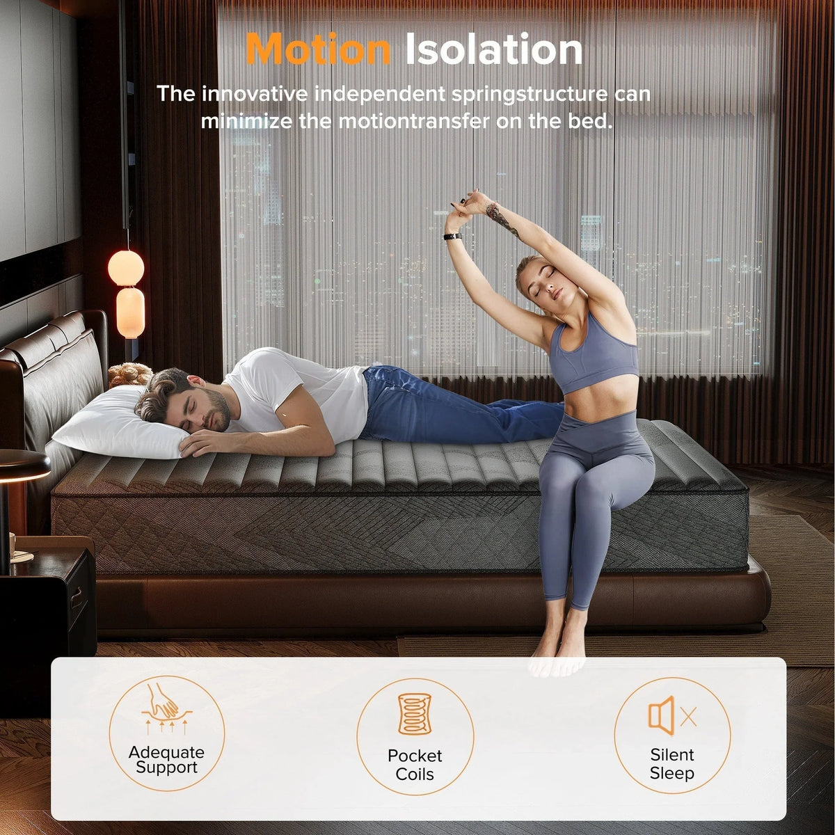 Matelas respirant rafraîchissant SweDrea Plush hybride en mousse à mémoire de forme 8/12 po avec certifications CertiPUR-US, SGS et OEKO-TEX