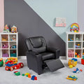 Fauteuil inclinable pour enfants en PVC avec fonction d'inclinaison par poussée, porte-gobelet et repose-pieds confortable