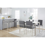 Tabouret de comptoir Silver Orchid Forrest en acier inoxydable empilable et entièrement soudé (lot de 2)
